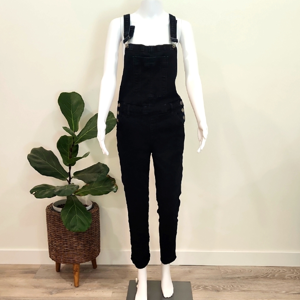 KanCan Women's black Denim Overalls